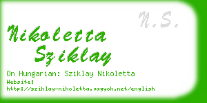 nikoletta sziklay business card